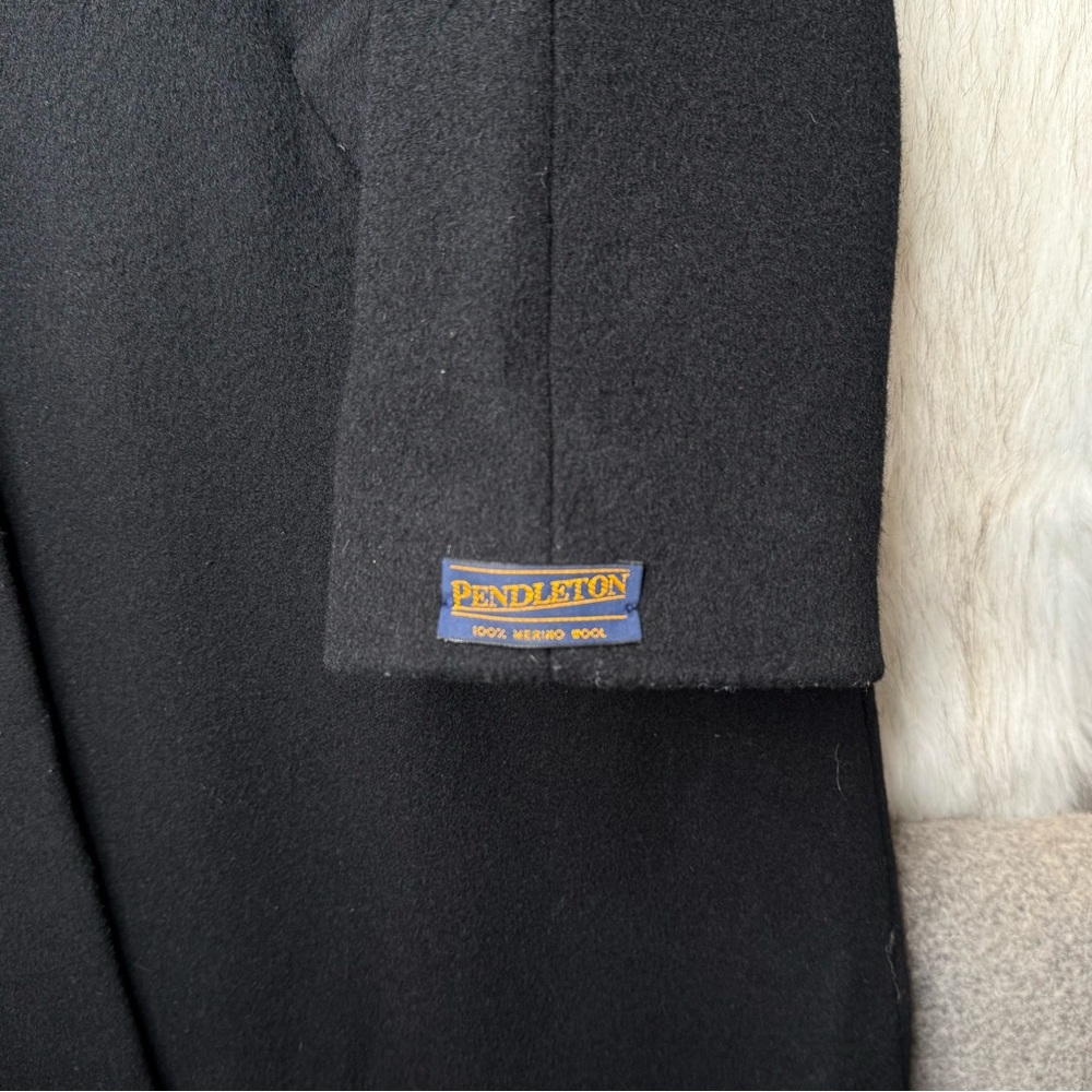 Pendleton Long Black Wool Coat Duster - image 2